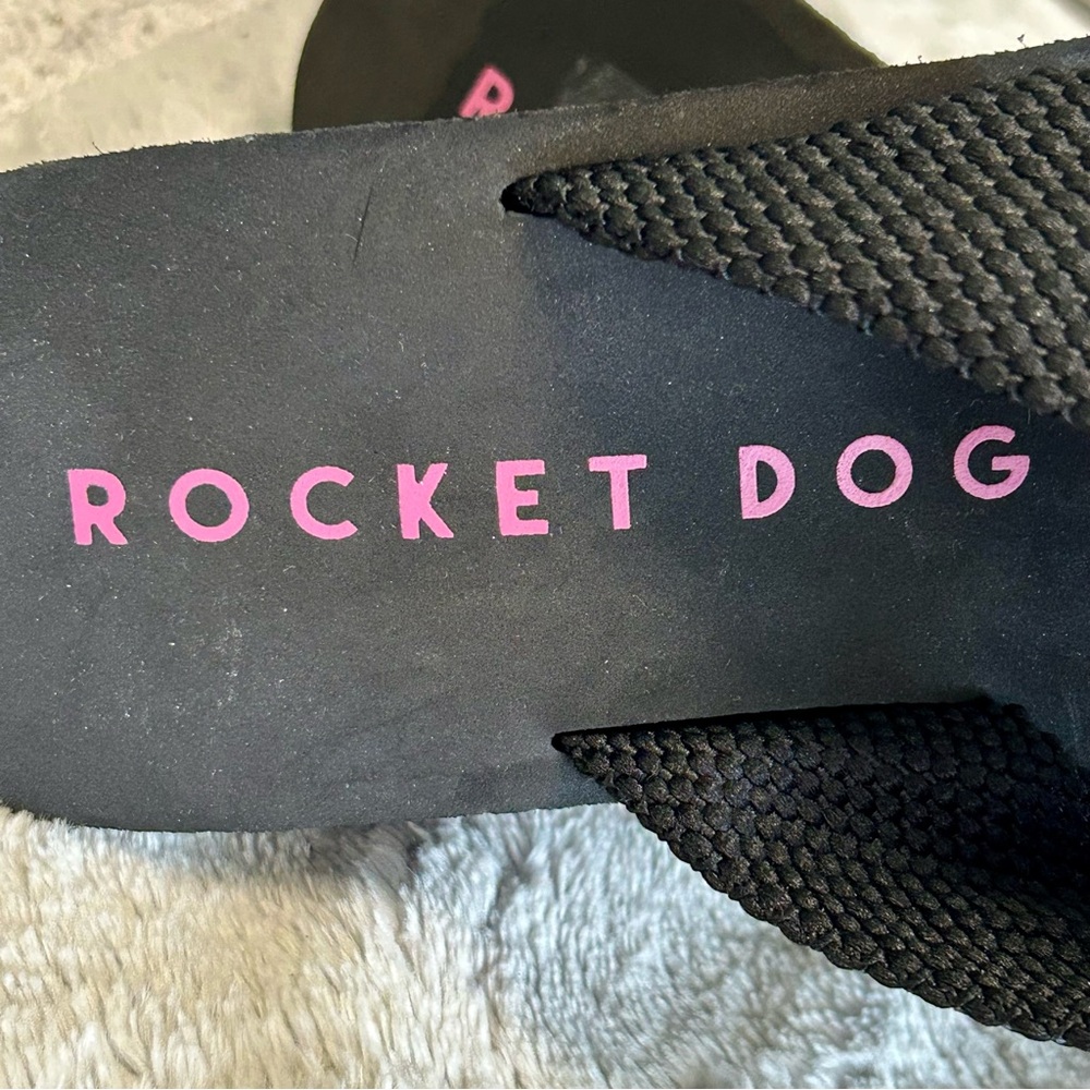 Rocket Dog Black Wedge Sandals Sz 11 NWOT - Picture 4 of 11
